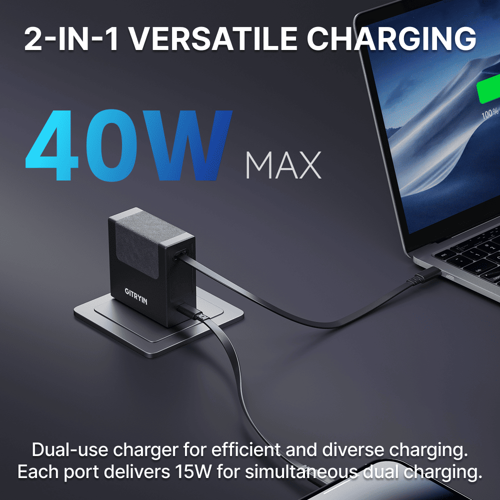 Gitryin Retractable 40W Charger for 3C Devices