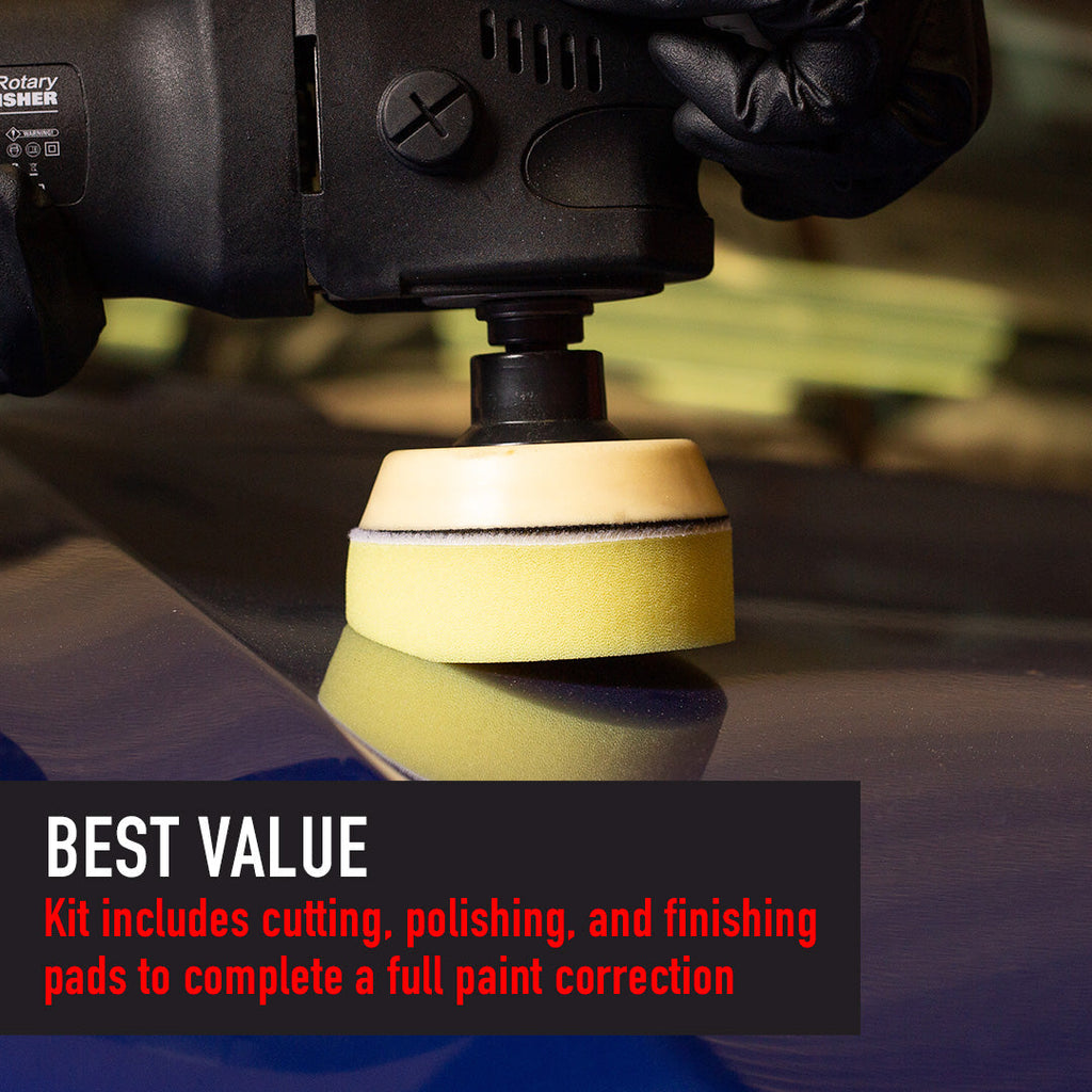 Foam Car Polishing Pads Kit - 1in, 2in, 3in (6 Pack)