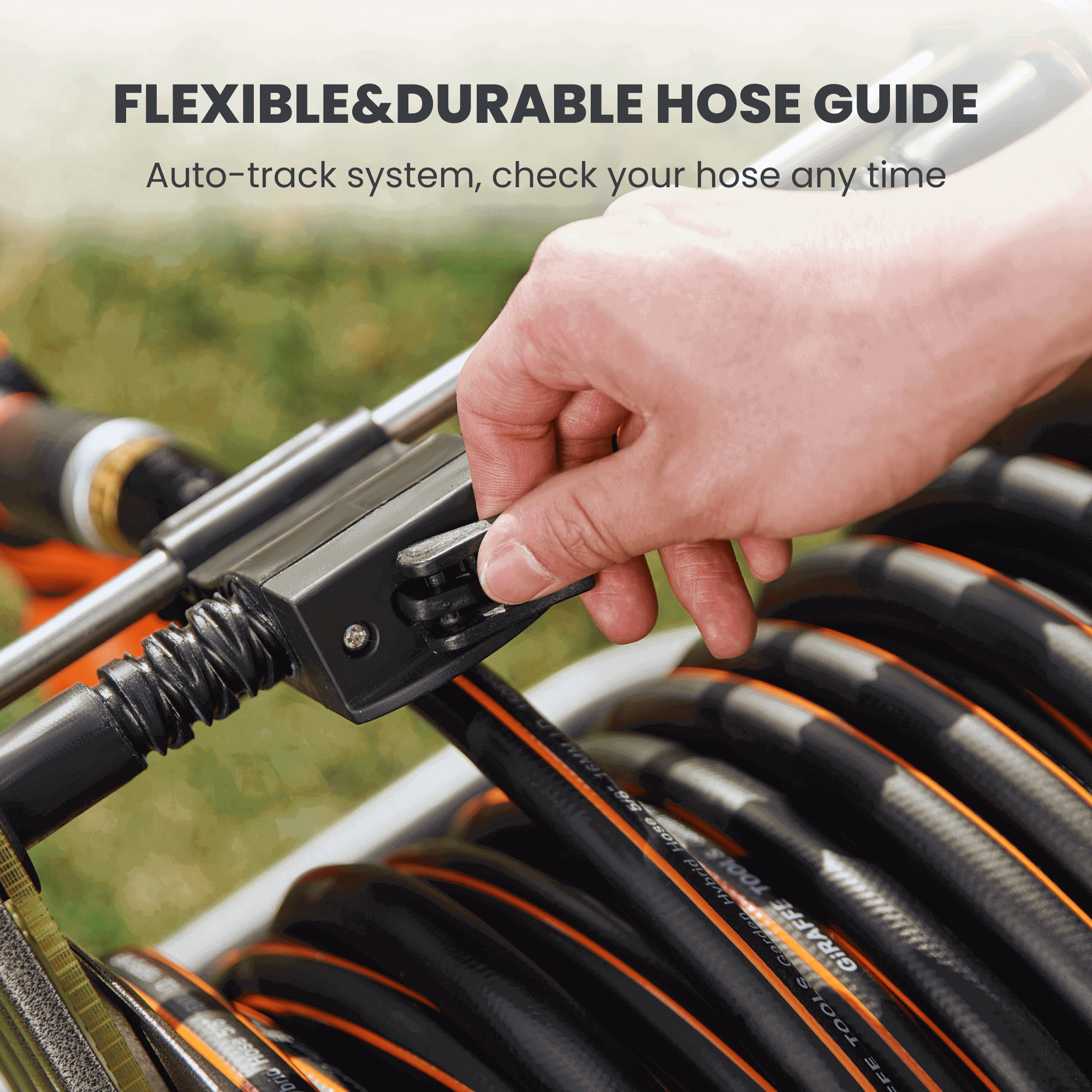 Garden Hose Reel Cart-2 Wheels-Stainless Steel-Heavy Duty