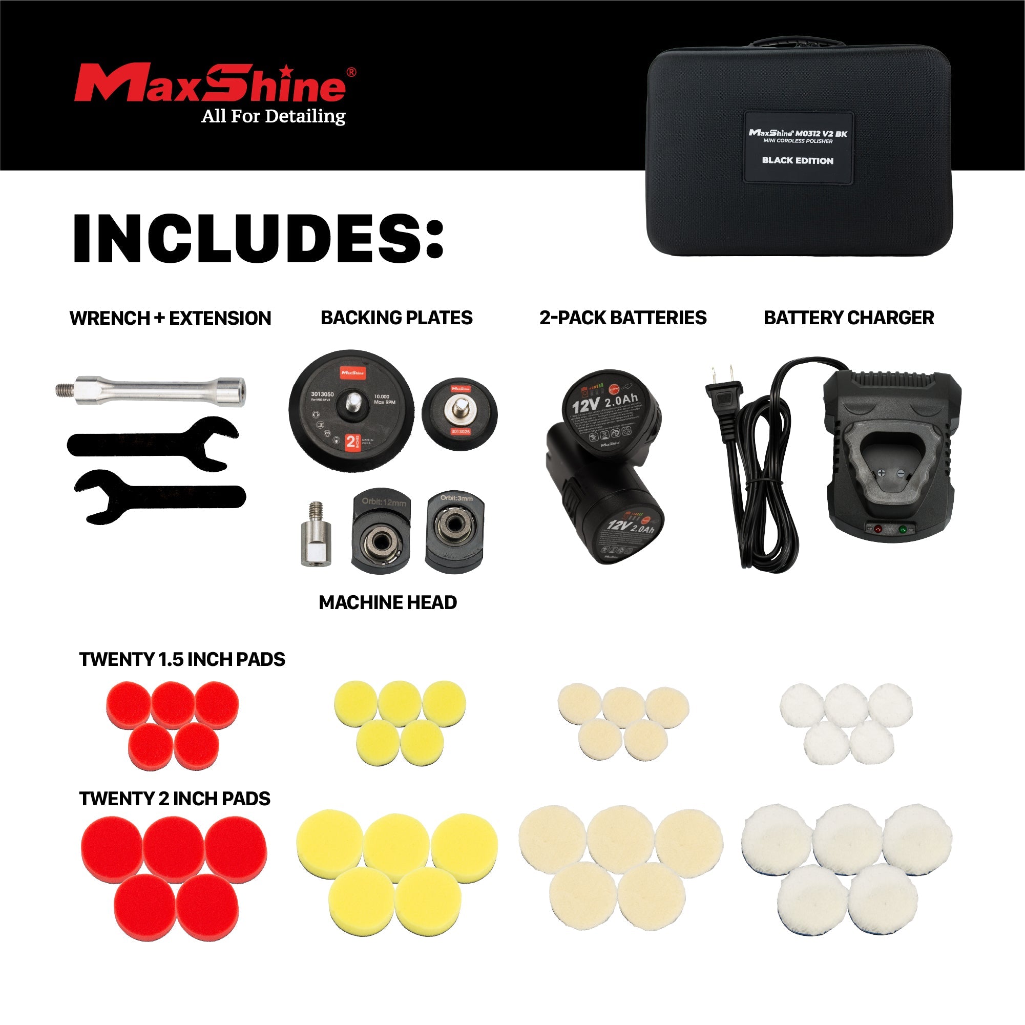 Cordless Dual Action Polisher | M0312 V2 - Cordless Hybrid Rotary & DA