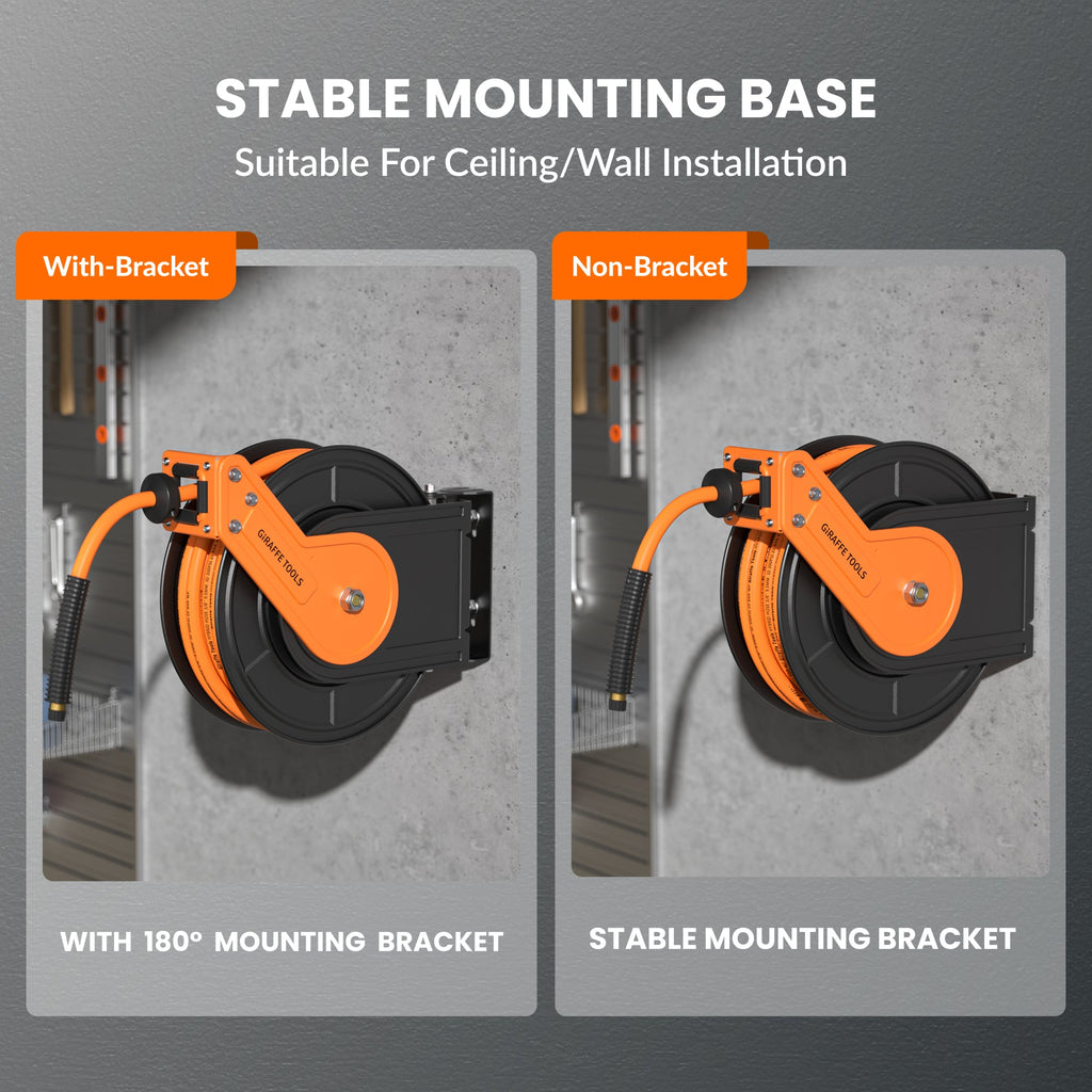 Retractable Air Hose Reel-Alloy Steel Reel-3/8in 25ft-50ft