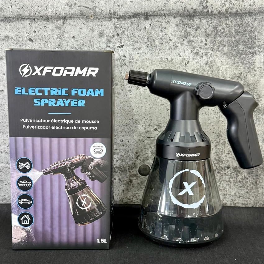 XFOAMR Electric Foam Sprayer 1.5L – Rechargeable Battery Powered Foamer