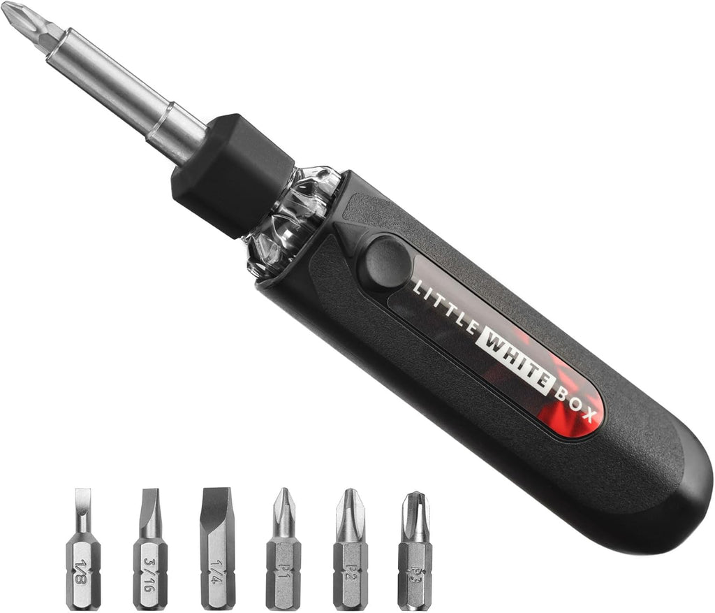 6-in-1 Screwdriver with Multi Bit Autoloading Barrel, Ergonomic Handle with Rotating Collar, Includes 6 High Grade Bits