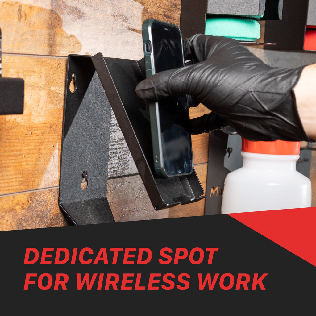 Wall Mount Phone Holder and Headphone Rack