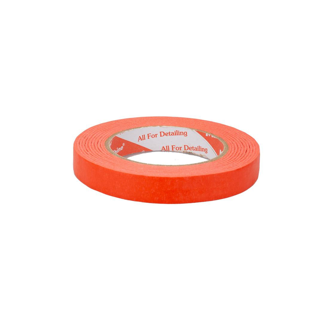 A roll of Automotive Masking Tape in bright orange with "All For Detailing" inside the core, shown on a white background—ideal no-residue tape for car detailing projects.