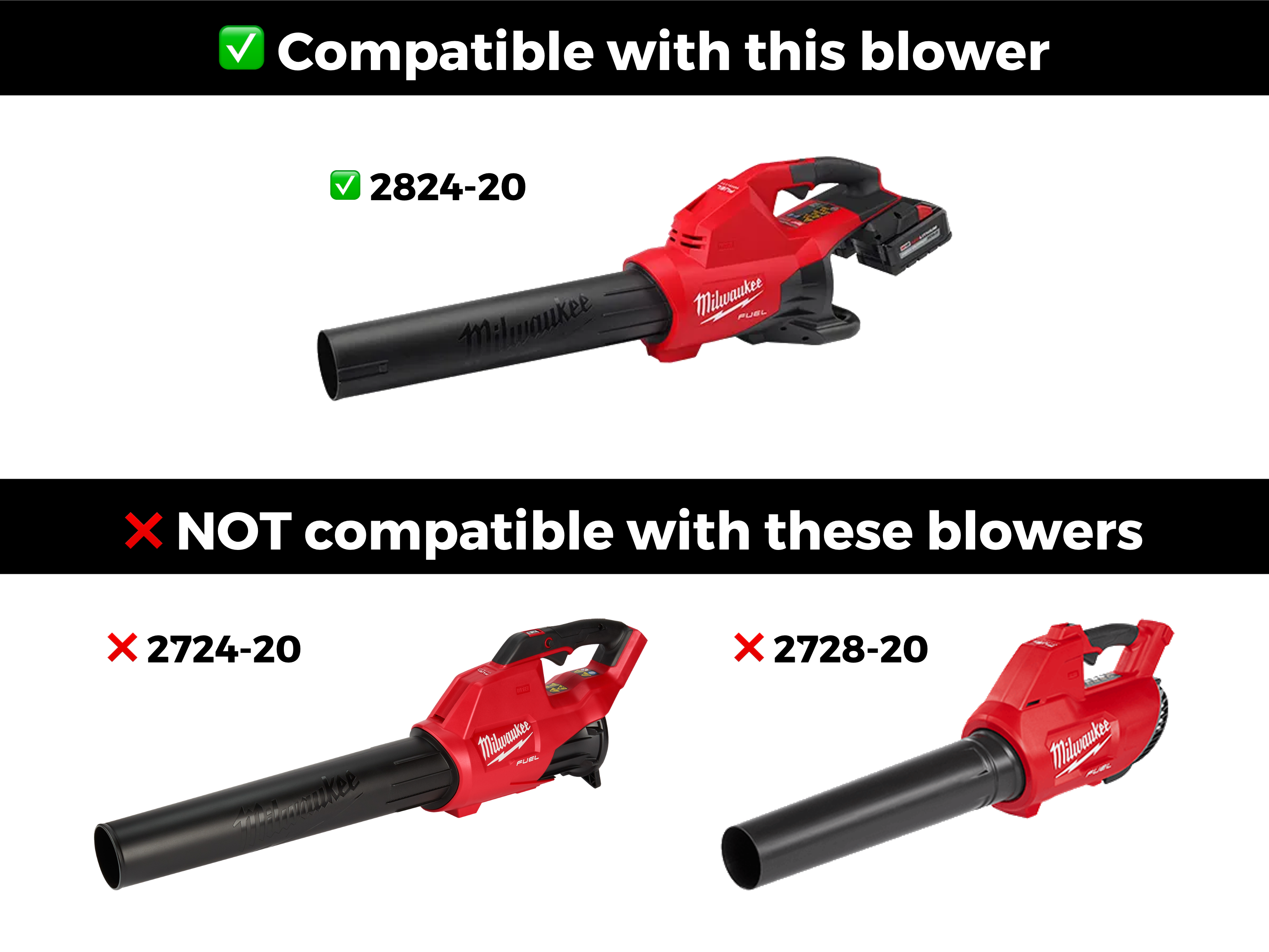 STUBBY® Car Drying Nozzle for Milwaukee M18 FUEL Dual Battery Leaf Blower (2824-20)