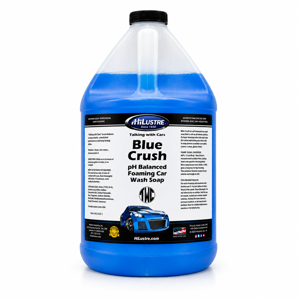 HiLUSTRE Blue Crush pH Balanced Car Soap (Limited Edition) 1 Gallon
