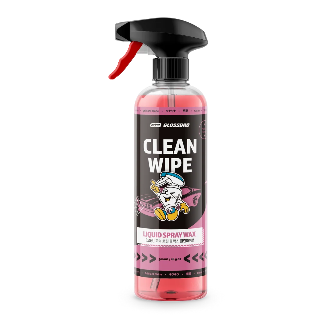 GLOSSBRO Clean Wipe Liquid Spray Wax