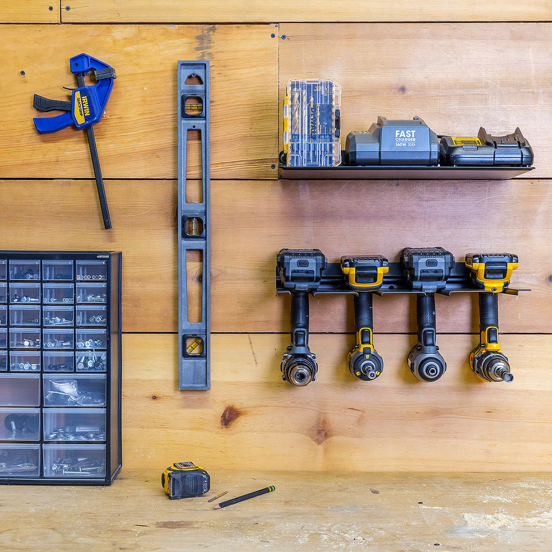 E-Drill Power Tool Organizer with Shelf