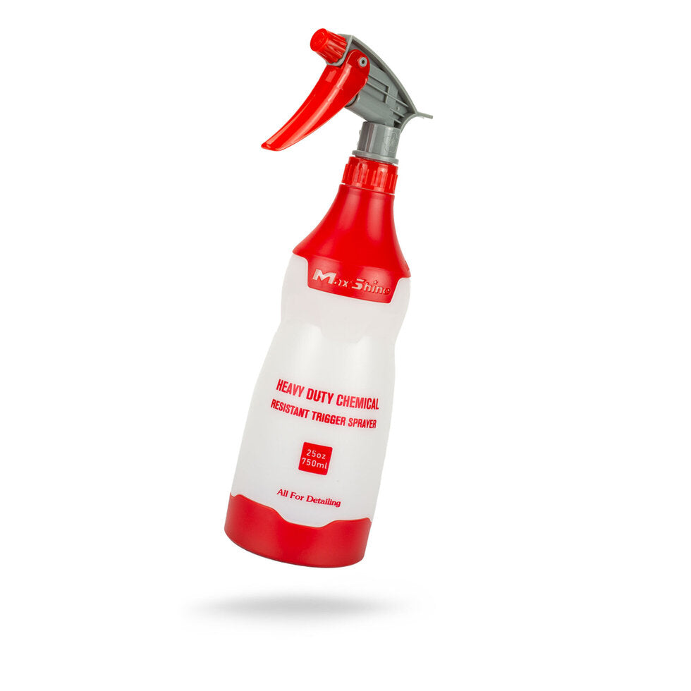 Heavy Duty Chemical Resistant Spray Bottle [Red with Red & Grey Trigger]