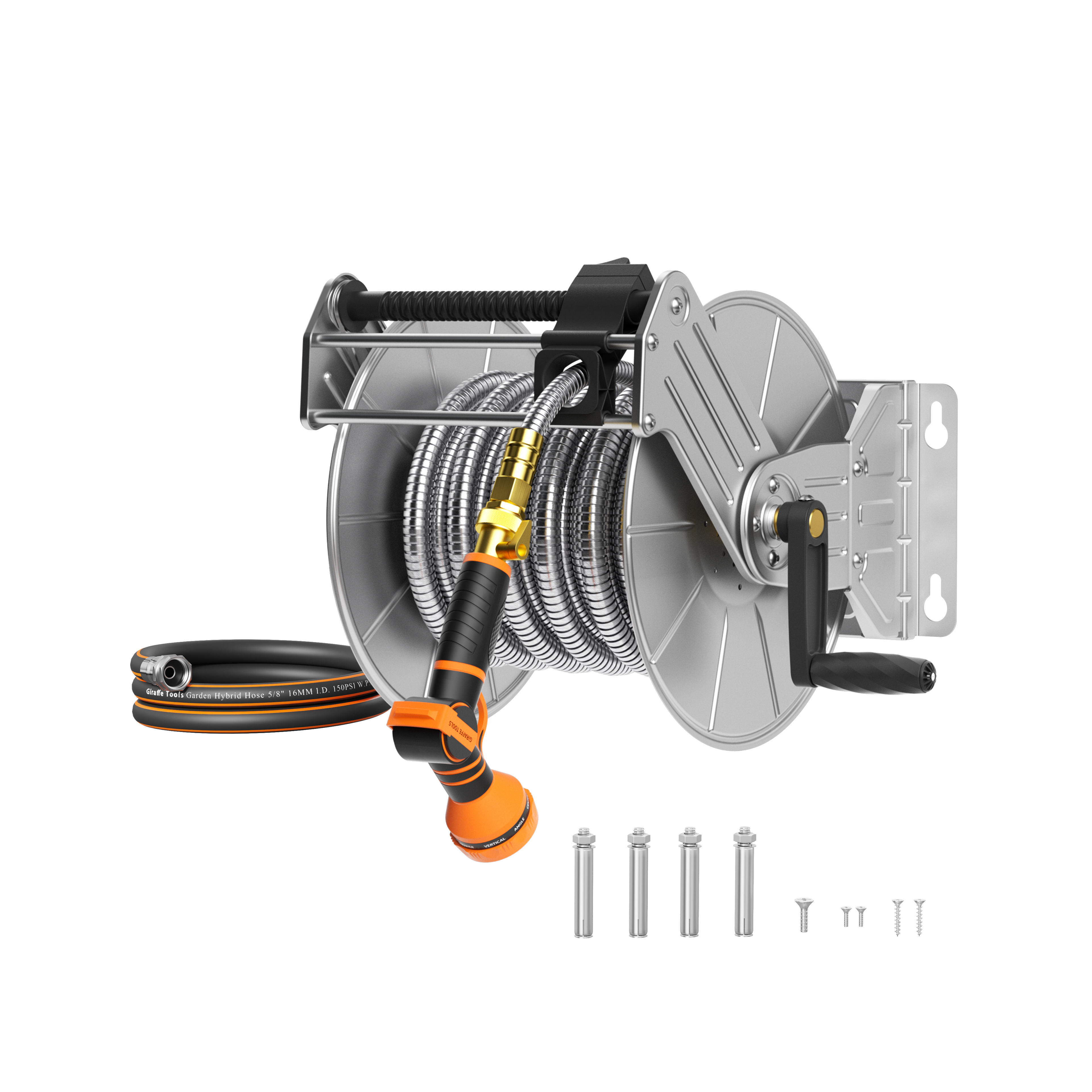 Wall Mounted Hose Reel-Stainless Steel-Heavy Duty