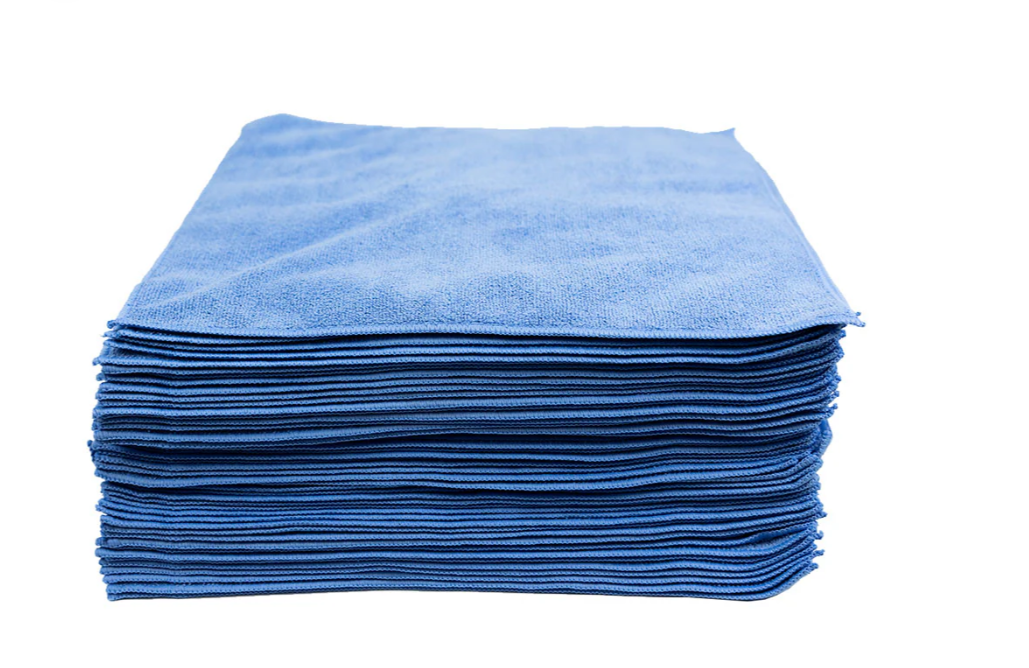 380GSM Premium Multipurpose Microfiber Cleaning Towel - 50 Pack Blue