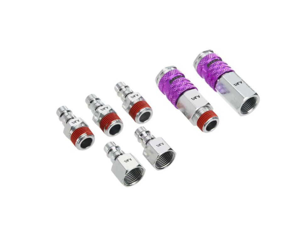 3/8 in. High-Flow V-Style Steel Coupler Connector Kit, 7-Piece