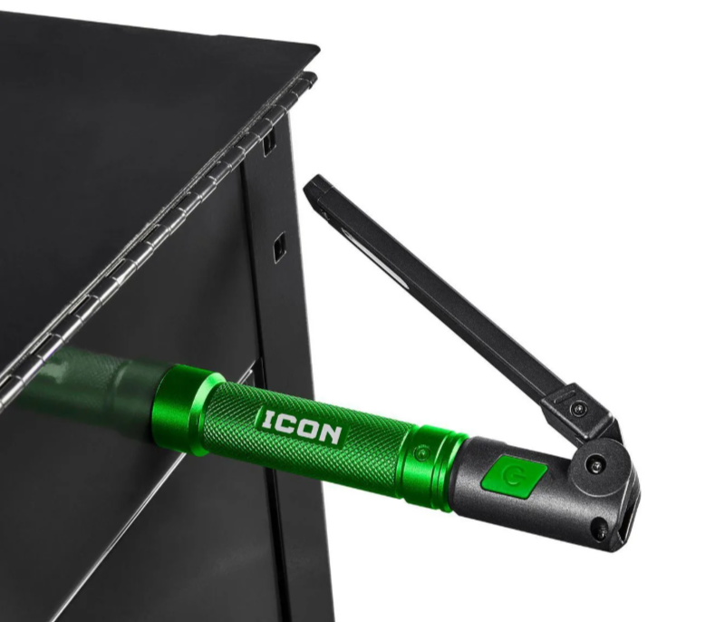 ICON 800 Lumen LED Rechargeable Magnetic Handheld Foldable Slim Bar Work Light, Green