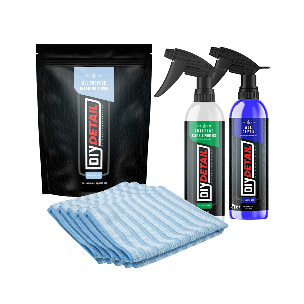 Interior Essentials Car Detailing Bundle | All Clean + Protect + Microfiber Towels
