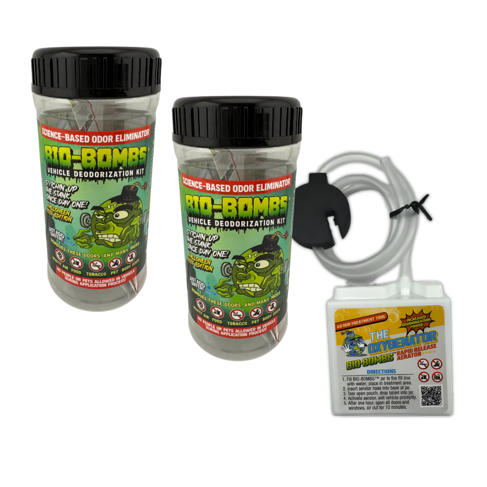 Bio Bombs Vehicle Deodorization Kit 2 Pack Plus FREE Aerator