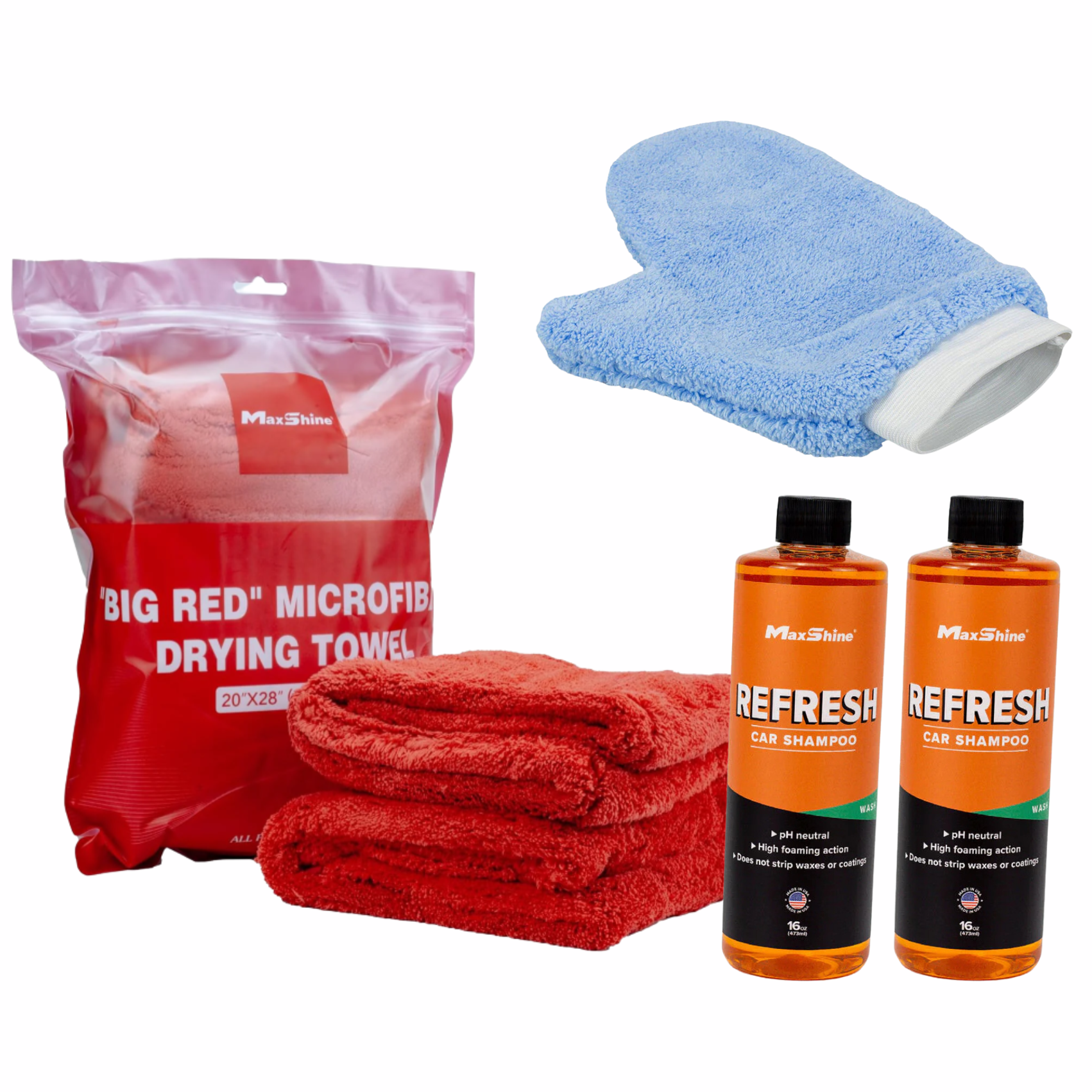 Maxshine Wash Bundle Towel, Wash Mitt and Soap