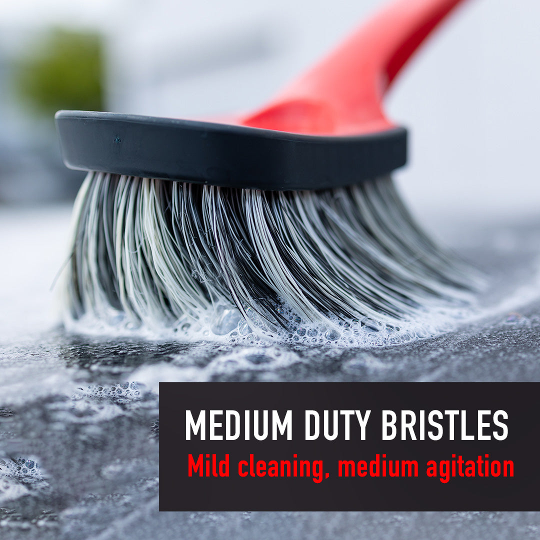 Soft Grip Medium Duty Wheel Cleaning Brush with Long Handle