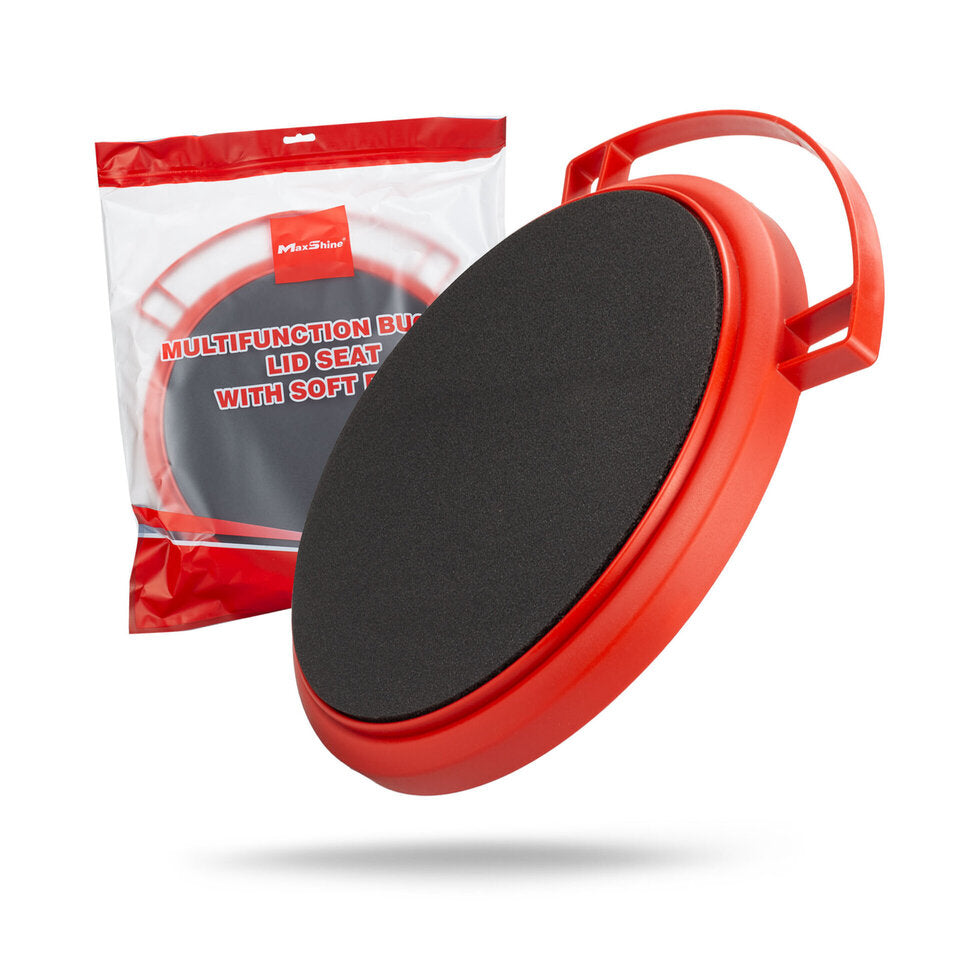 Maxshine Multifunction Bucket Lid Seat with Soft Foam [Red with Black Foam]